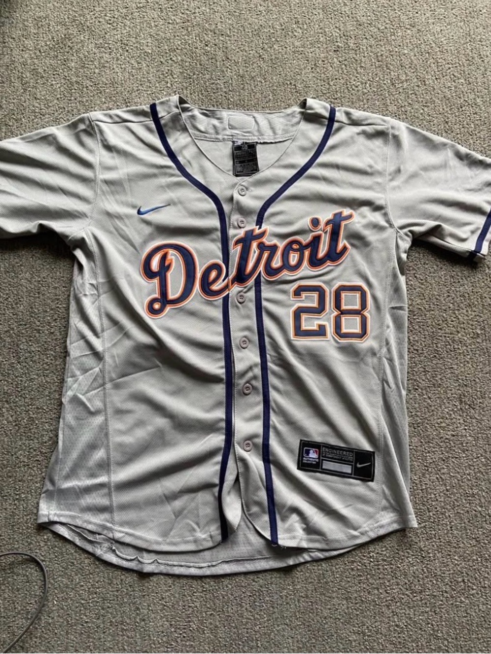 Medium Javier Báez Detroit Tigers Grey Nike Baseball Jersey